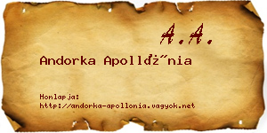 Andorka Apollónia névjegykártya